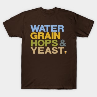 WATER GRAIN HOPS & YEAST - patterned T-Shirt